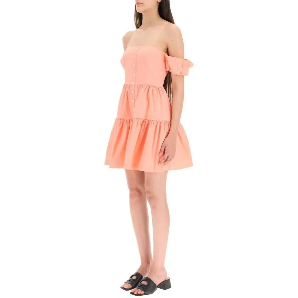 Women’s Orange Cotton Mini Dress – Staud Elio Casual Dress