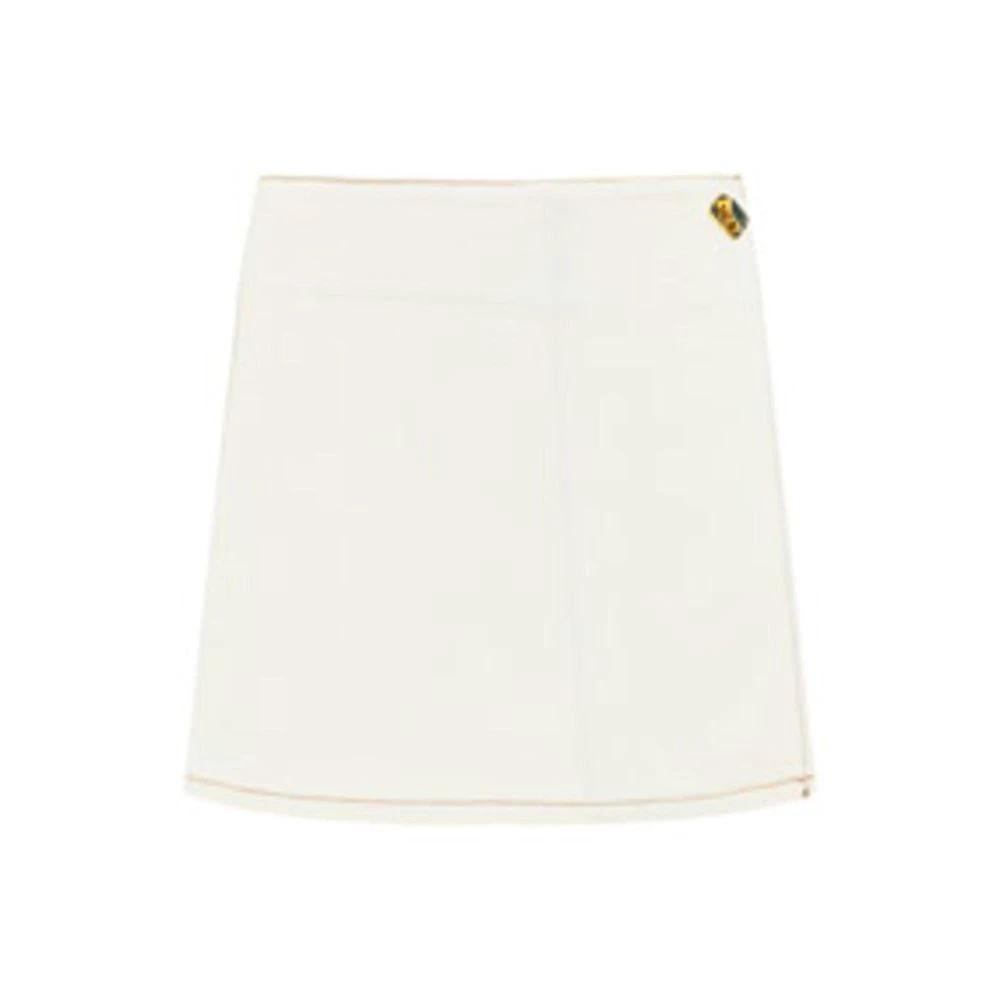 Ganni White Cotton Mini Skirt by Ganni