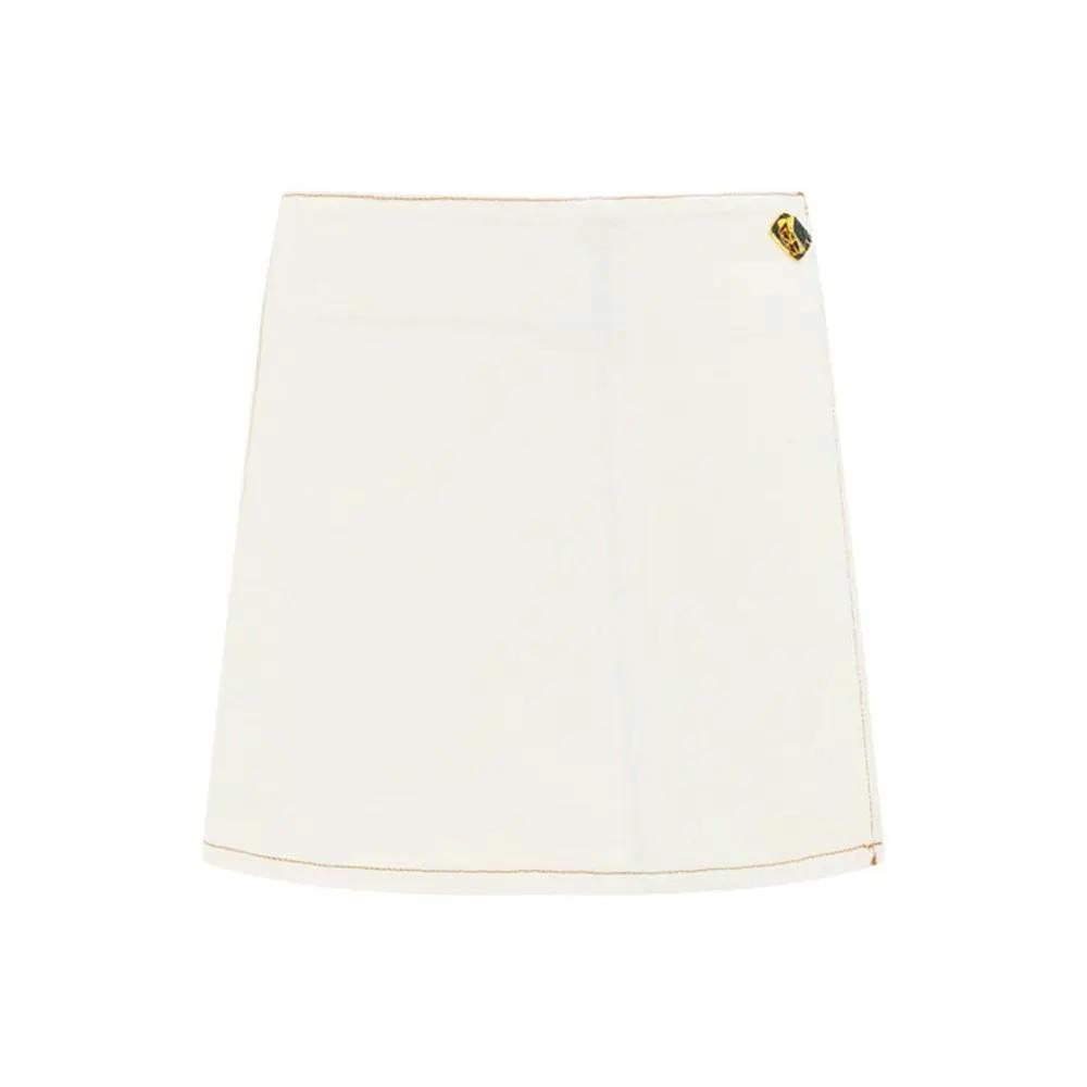 Women’s White Cotton Mini Skirt – Ganni Minimal Chic Skirt
