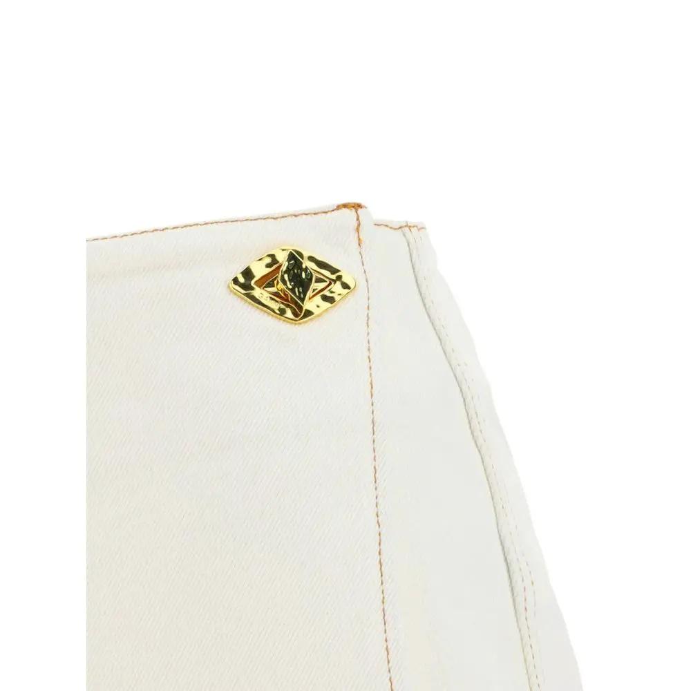 Women’s White Cotton Mini Skirt – Ganni Minimal Chic Skirt