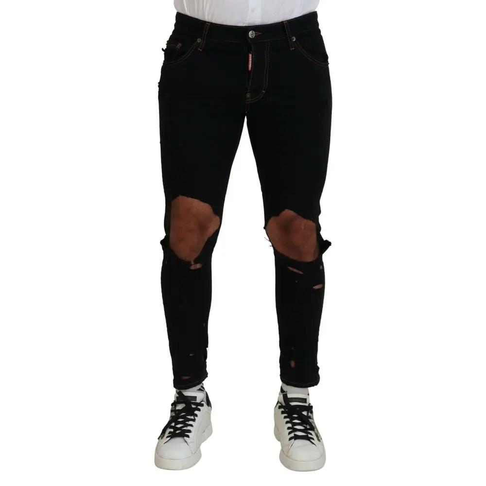Pantalon skinny en coton noir Dsquared²
