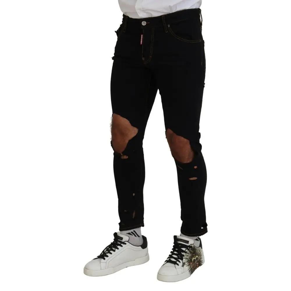 Pantalon skinny en coton noir Dsquared²
