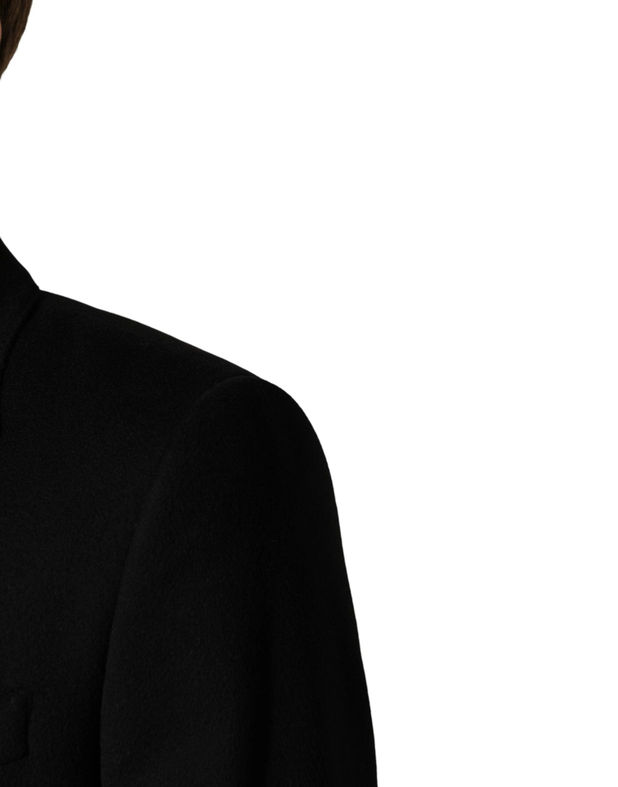 Dolce & Gabbana Black Wool Double Breasted TrenchCoat Jacket by Dolce & Gabbana
