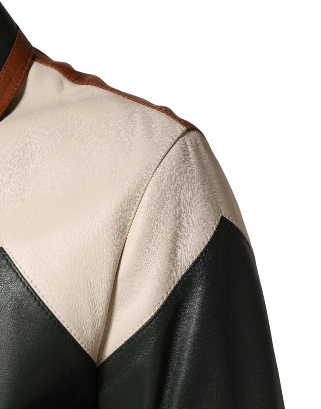Dolce & Gabbana Multicolor Leather Full Zip men Biker Jacket by Dolce & Gabbana