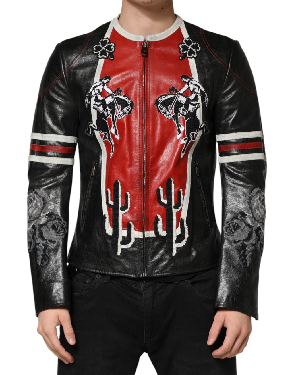 Dolce & Gabbana Multicolor Guns n' Roses Full Zip Men Biker Jacket by Dolce & Gabbana