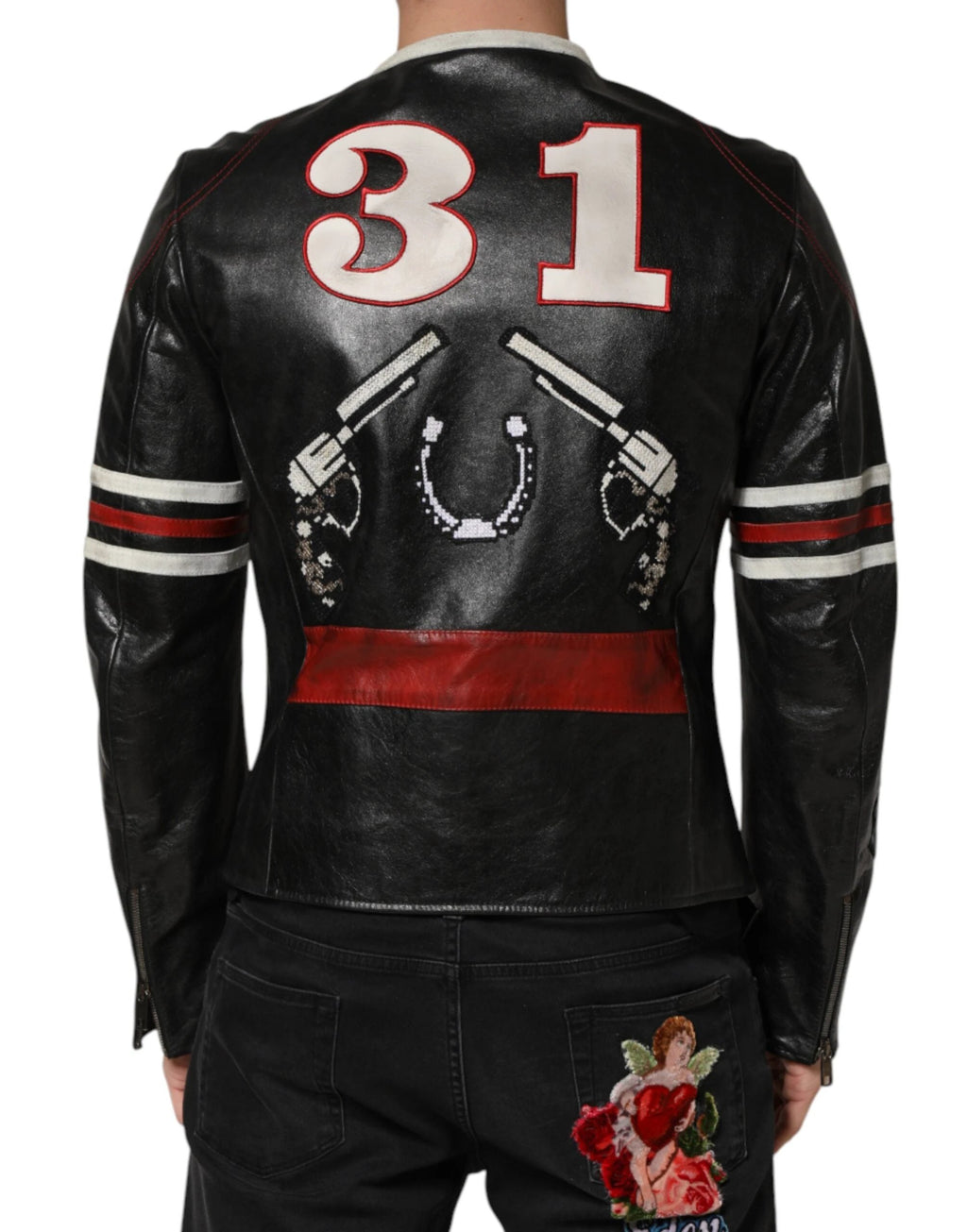 Dolce & Gabbana Multicolor Guns n' Roses Full Zip Men Biker Jacket by Dolce & Gabbana