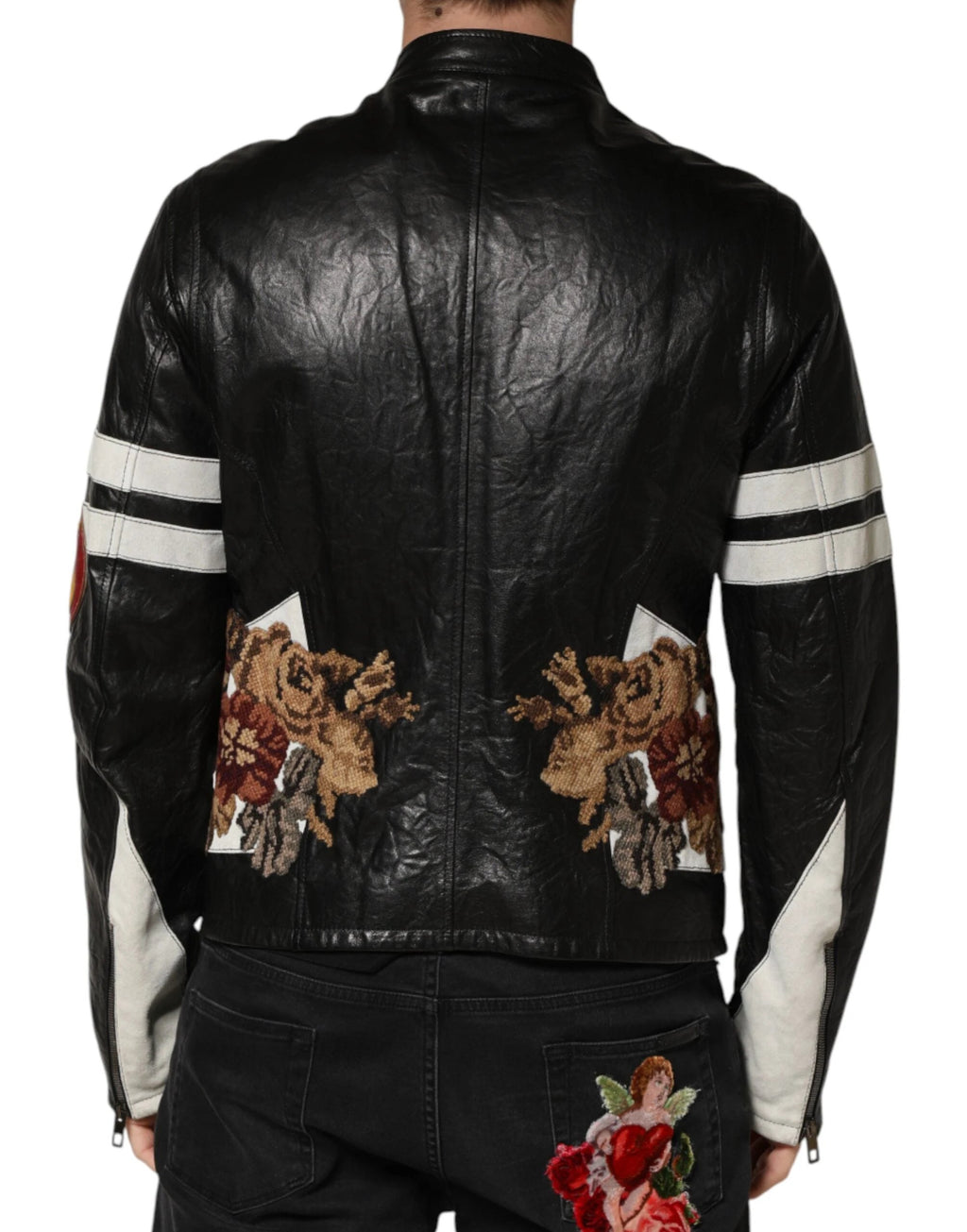 Dolce & Gabbana Black Guns n' Roses FullZip Men Biker Jacket by Dolce & Gabbana