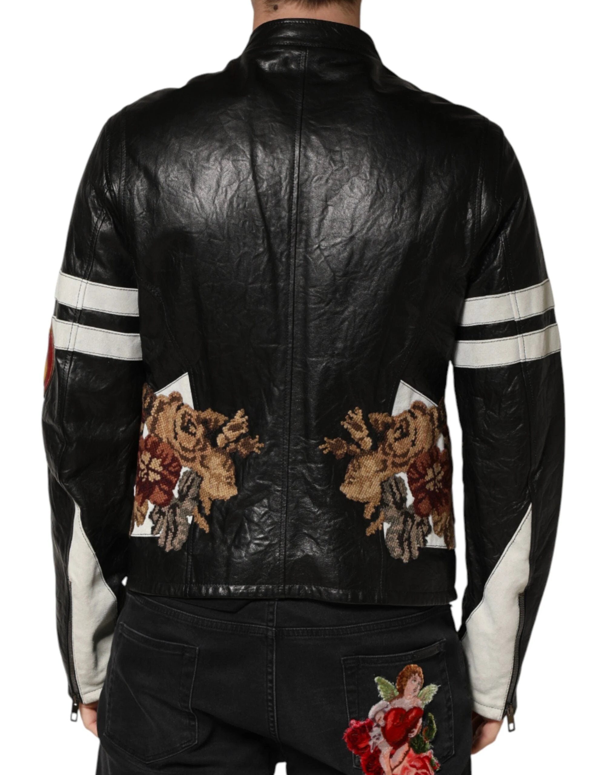 Dolce & Gabbana Black Guns n' Roses FullZip Men Biker Jacket by Dolce & Gabbana
