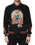 Dolce & Gabbana Black Pin Up Button Down Men Bomber Jacket by Dolce & Gabbana