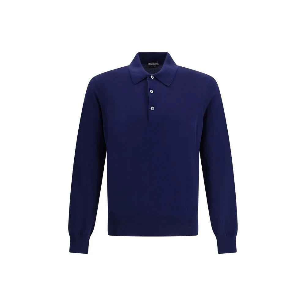 Tom Ford Blue Cotton Polo Shirt by Tom Ford