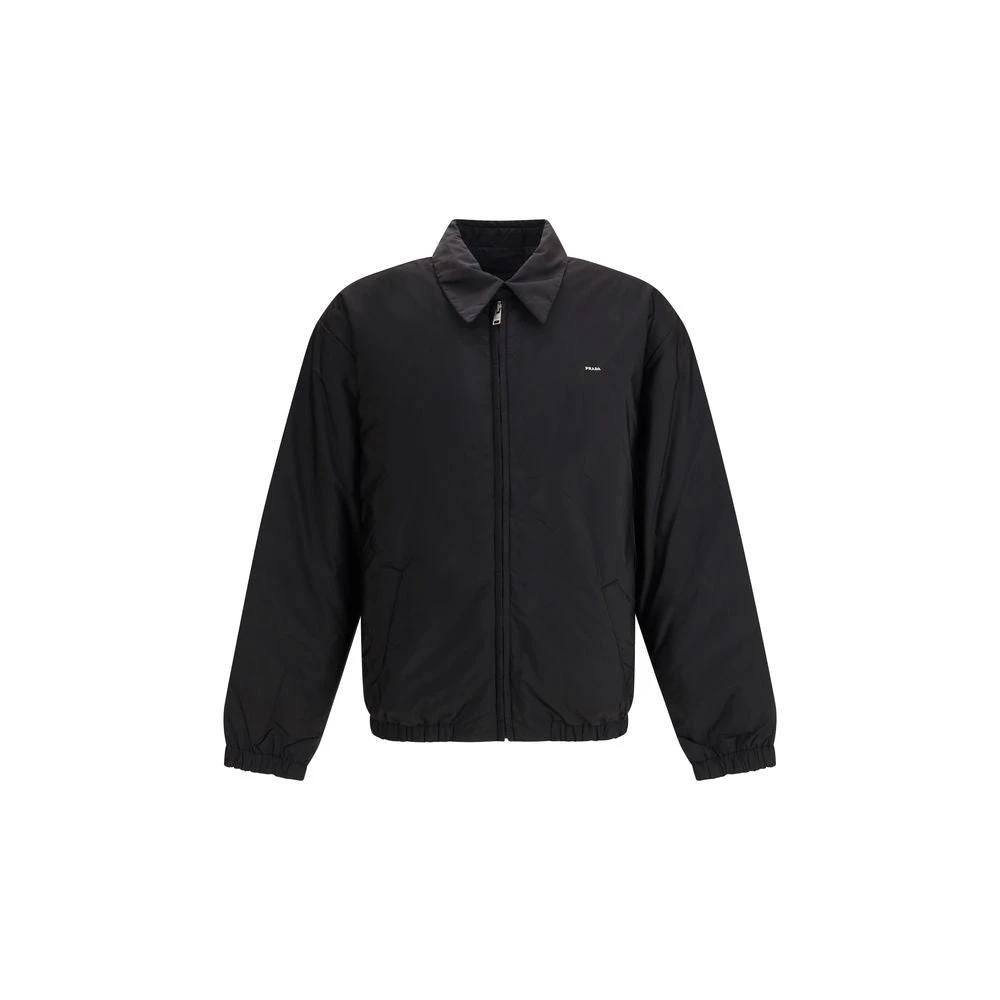 Prada Black Recycled Polyamide Full-Length Jacket by Prada