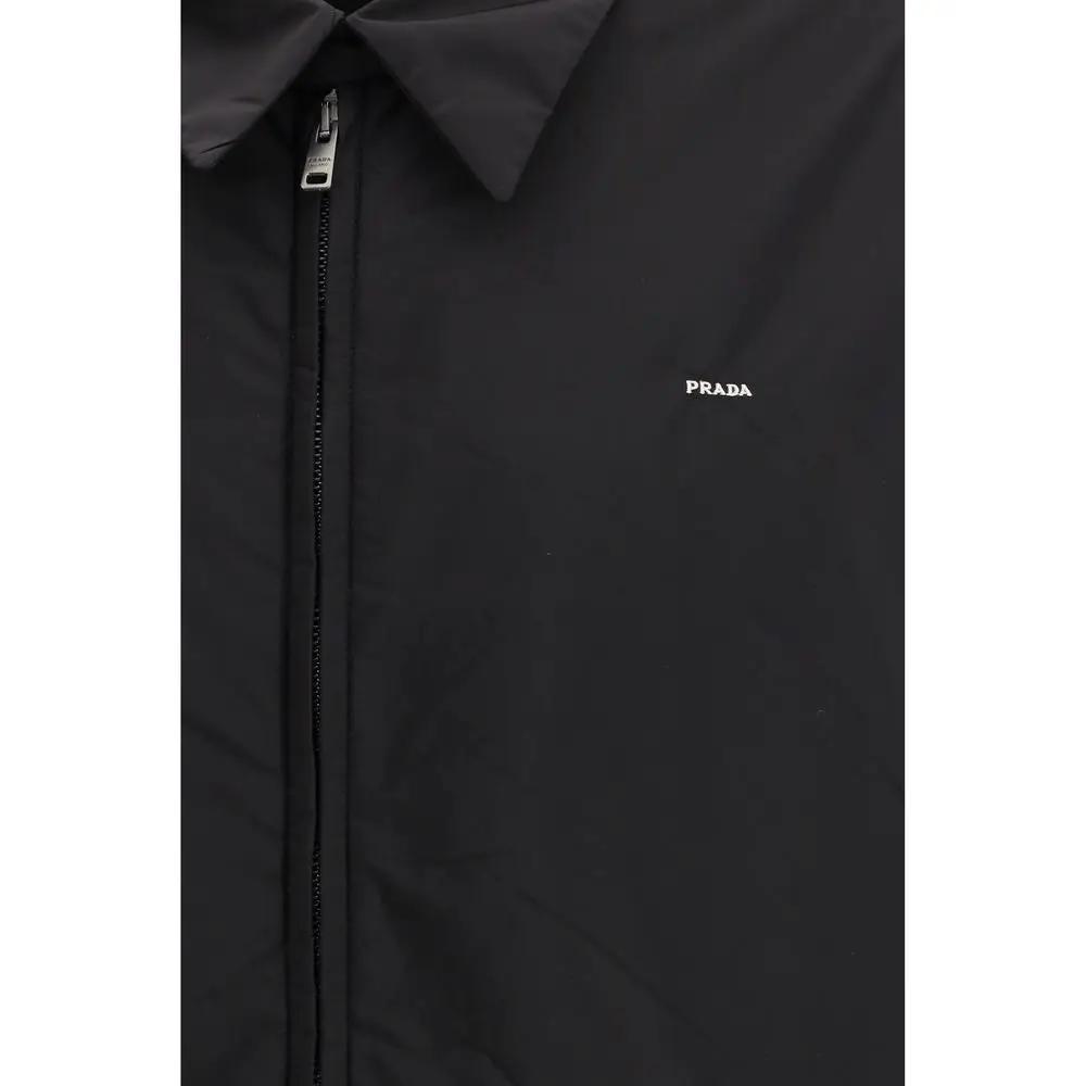 Veste longue Prada en polyamide recyclé noir