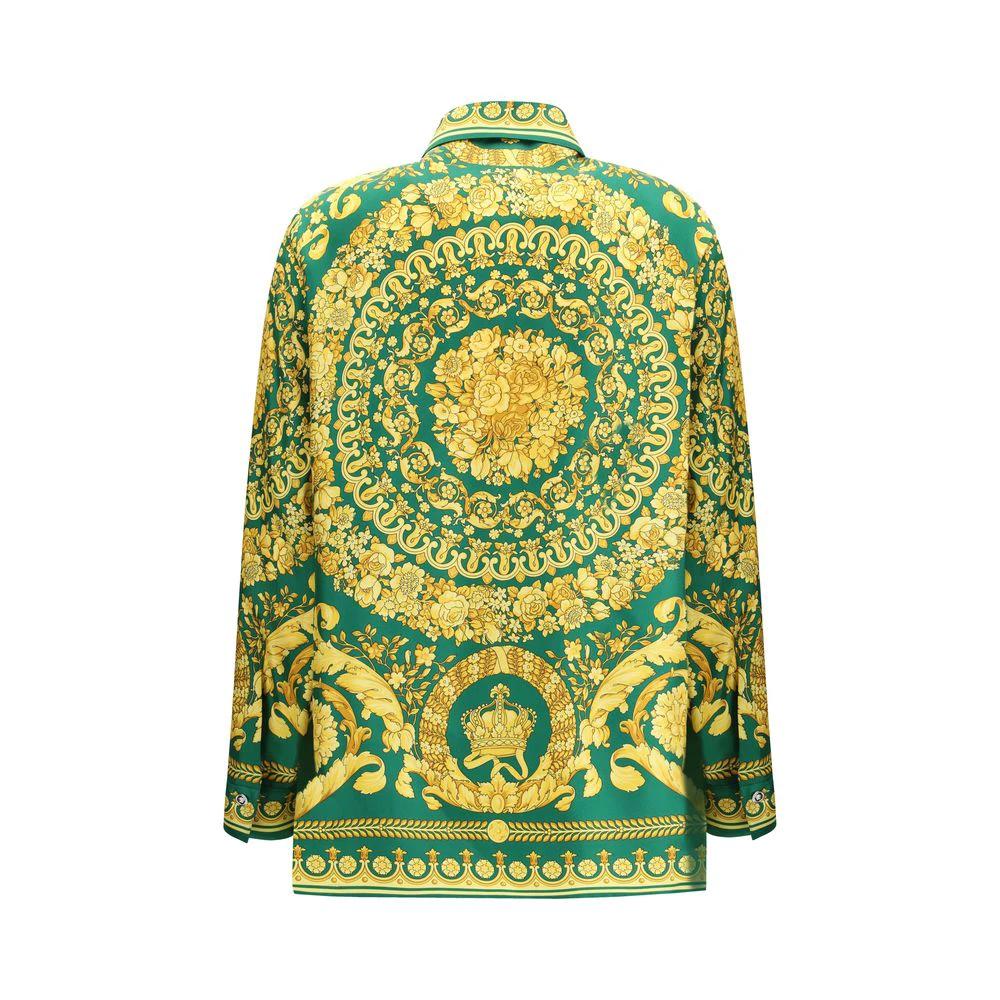 Versace Bicolor Silk Pattern Shirt by Versace