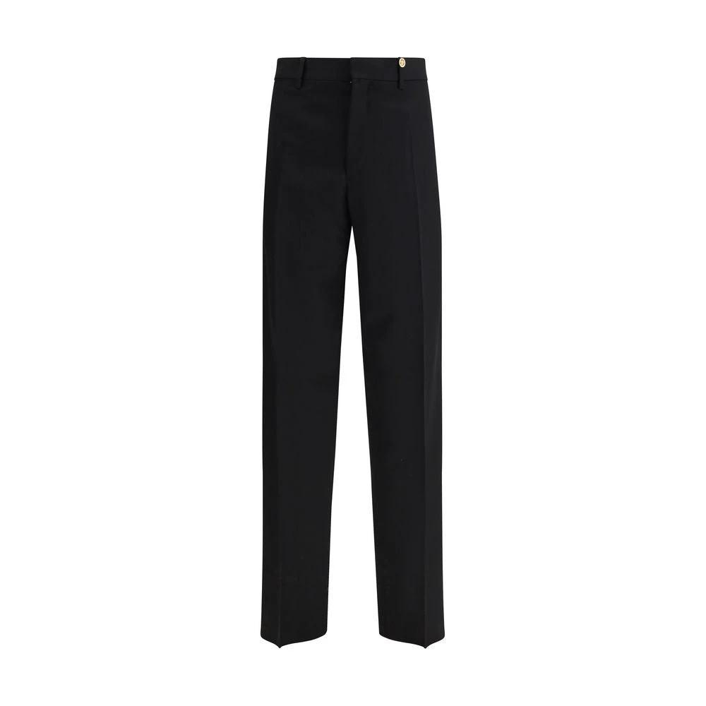 Versace Black Fleece Wool Dress Pants by Versace