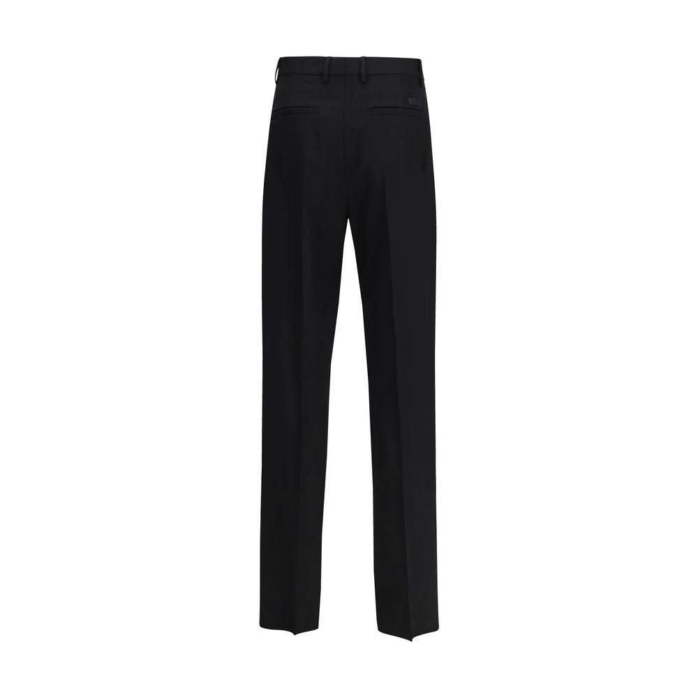 Versace Black Fleece Wool Dress Pants by Versace