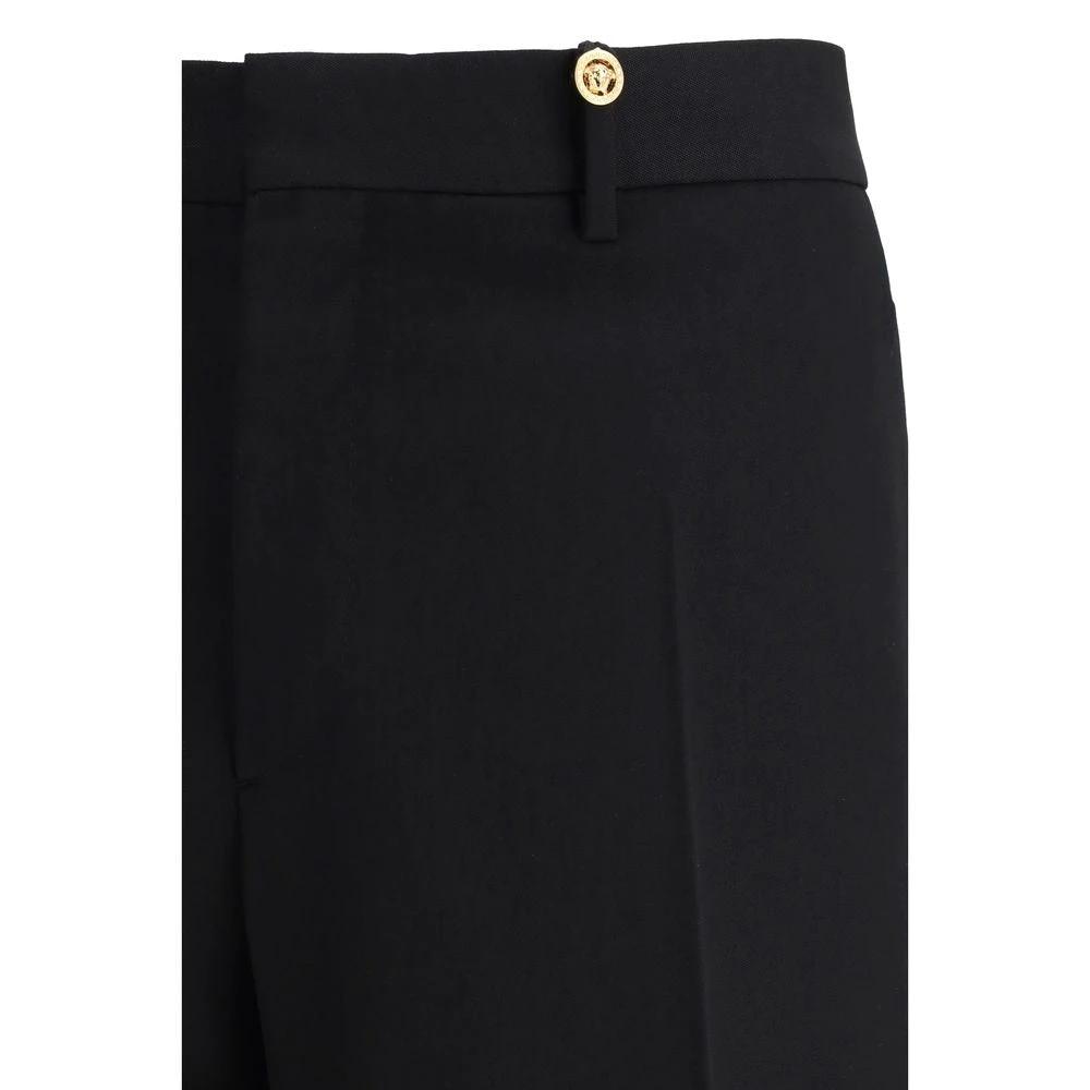 Versace Black Fleece Wool Dress Pants by Versace