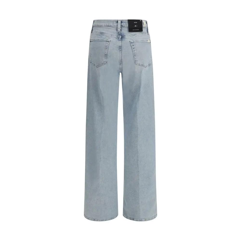 7FOR Blue Cotton Relaxed Fit Jeans