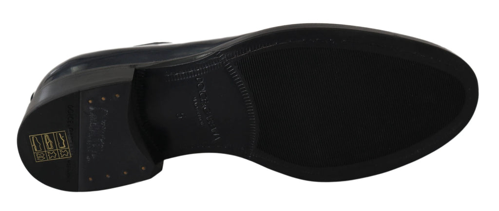 Dolce & Gabbana Blue Leather Derby Dress Formal Shoes by Dolce & Gabbana