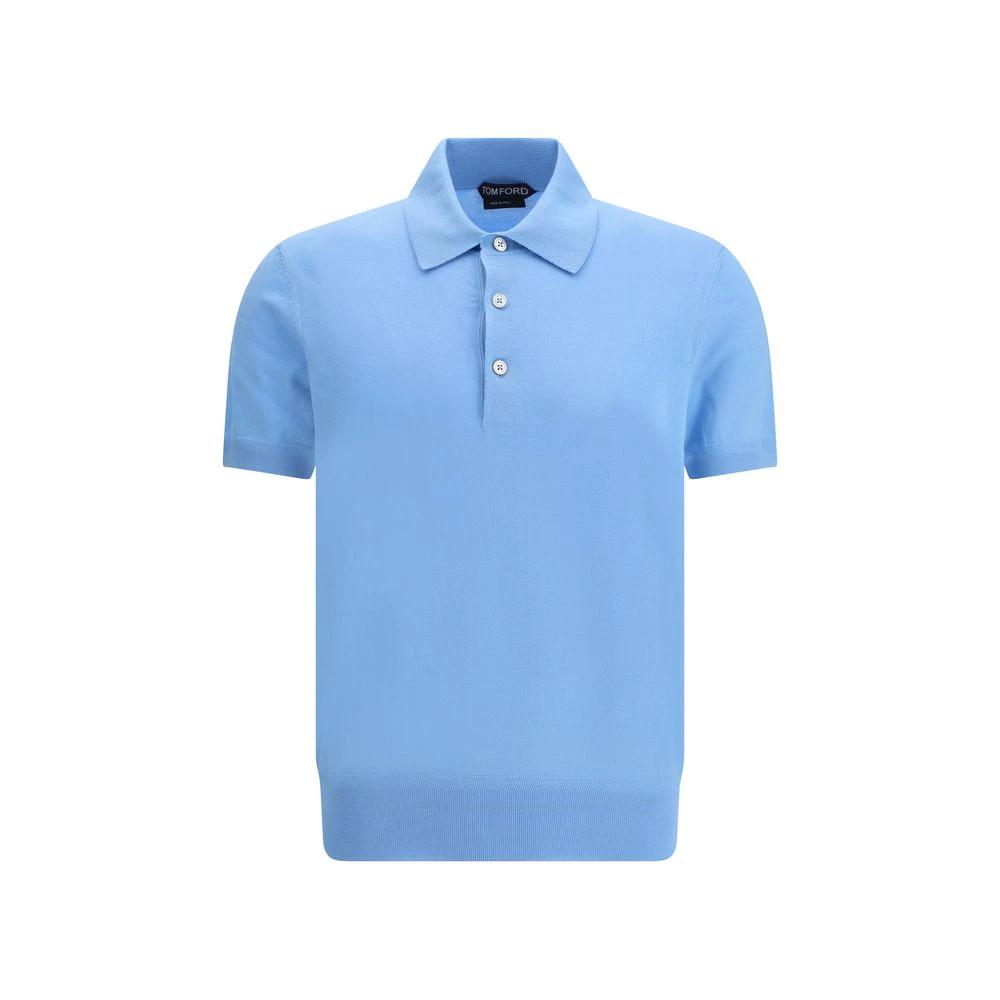 Tom Ford Blue Cotton Polo Shirt by Tom Ford