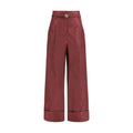 Pantalon habillé en soie bordeaux Fendi