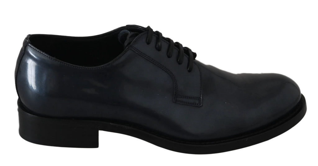 Dolce & Gabbana Blue Leather Derby Dress Formal Shoes by Dolce & Gabbana