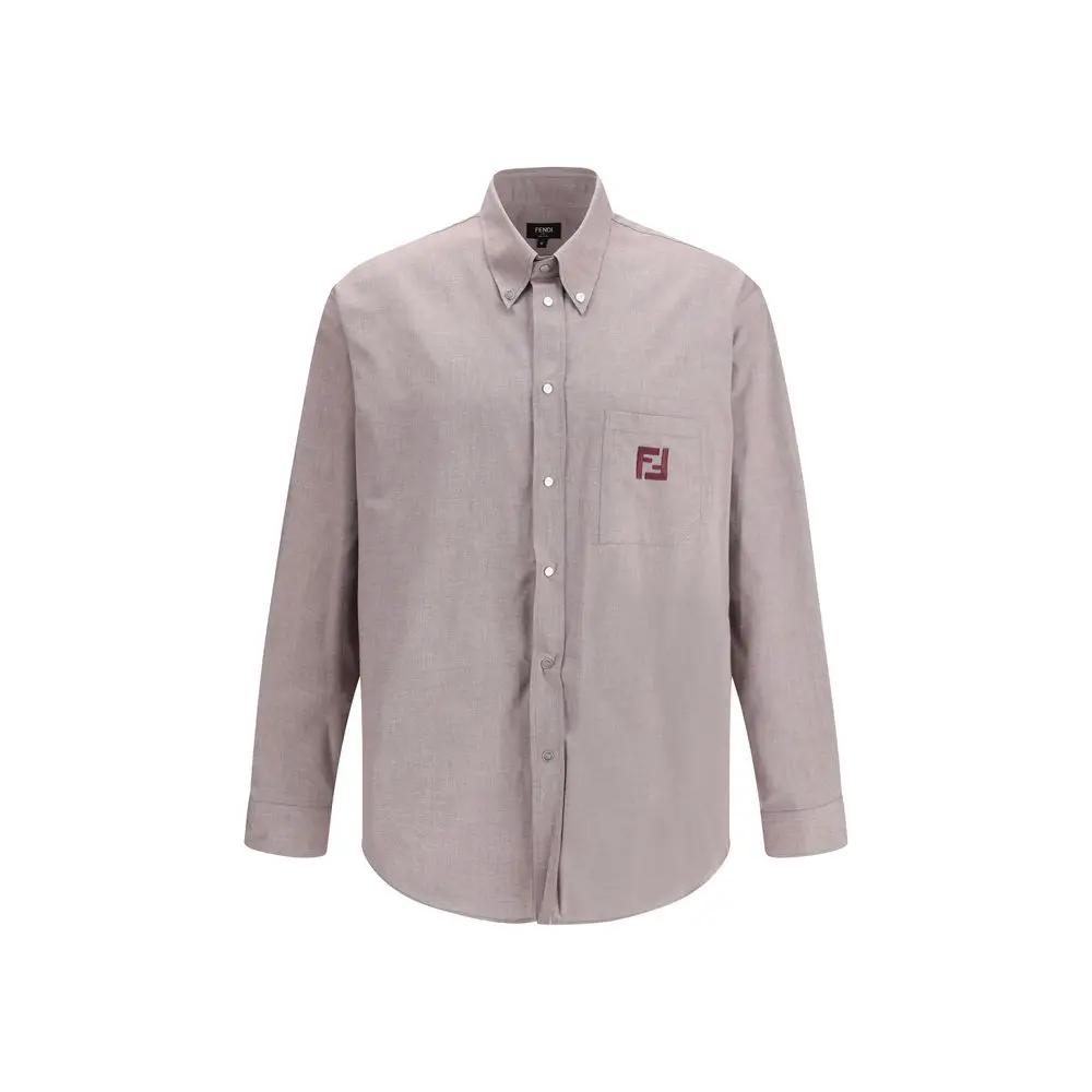 Chemise en coton bordeaux Fendi