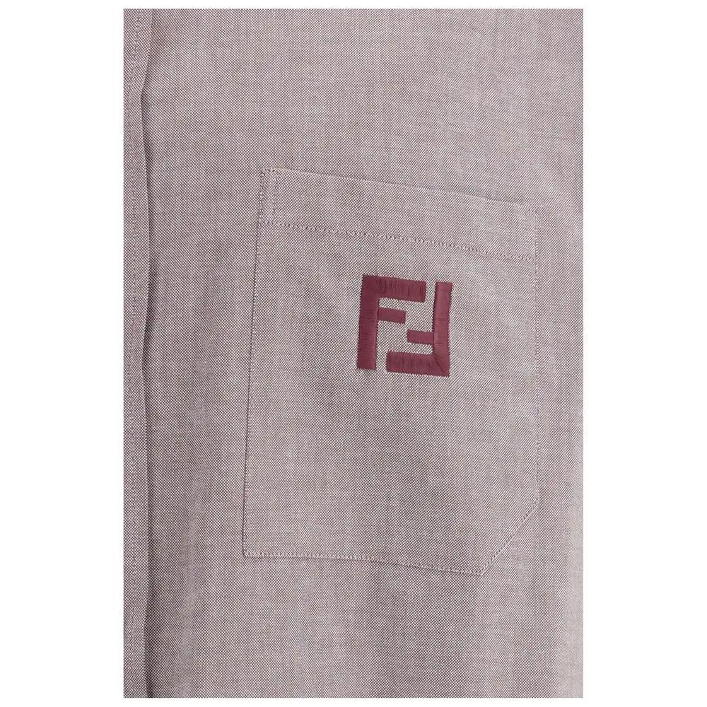 Chemise en coton bordeaux Fendi