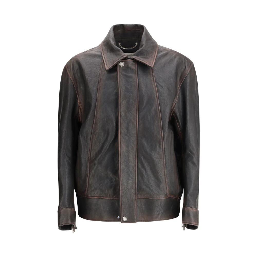 Golden Goose Brown Goatskin Bomber by Golden Goose