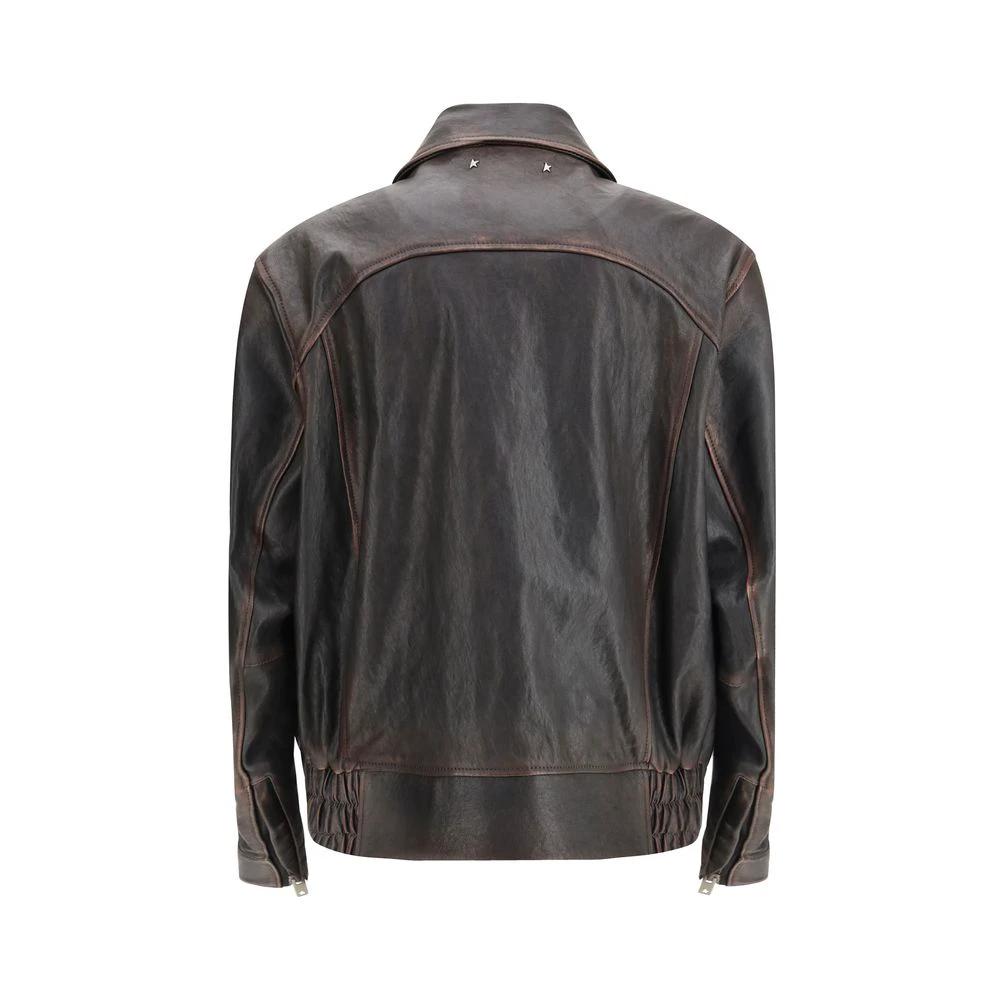 Golden Goose Brown Goatskin Bomber by Golden Goose
