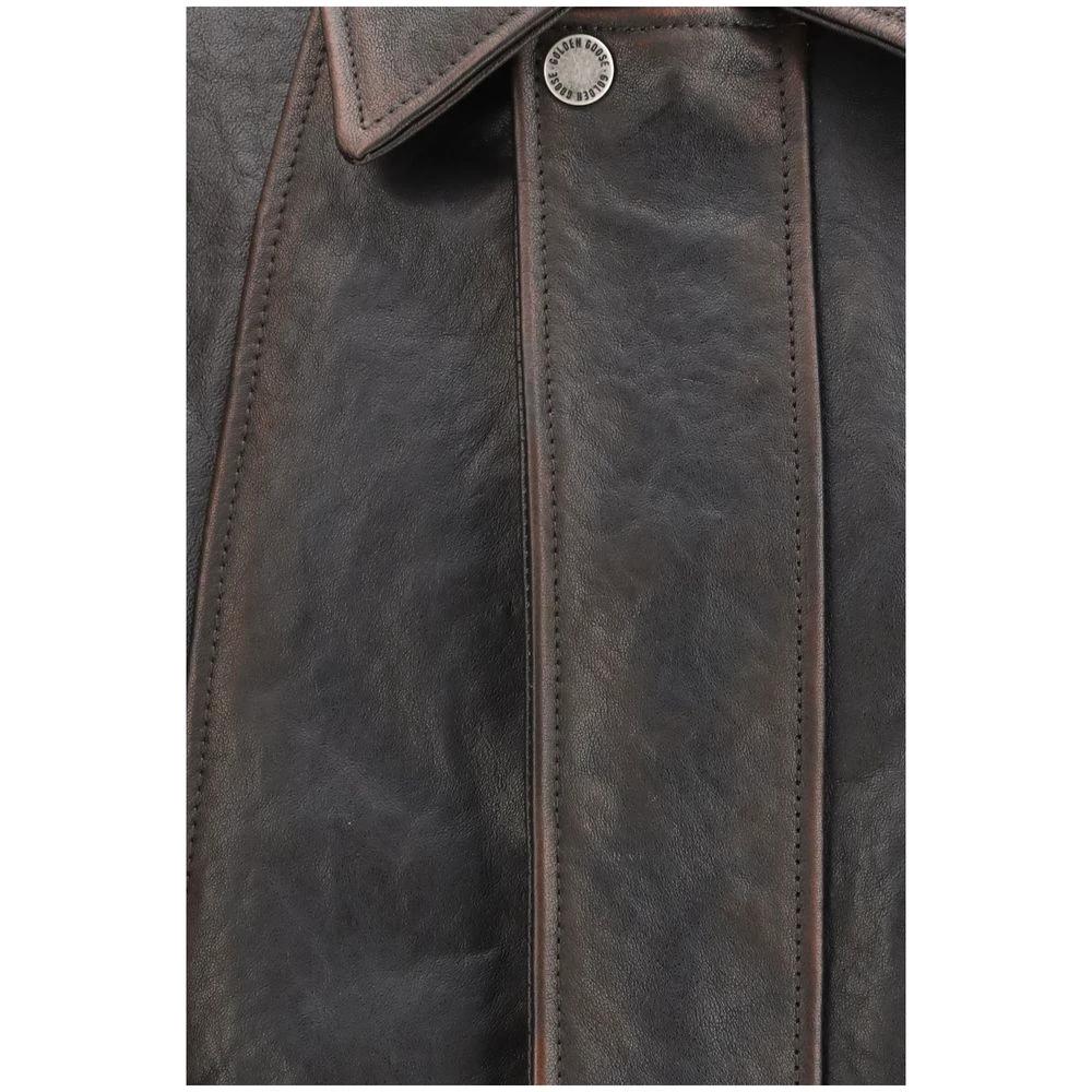 Golden Goose Brown Goatskin Bomber by Golden Goose